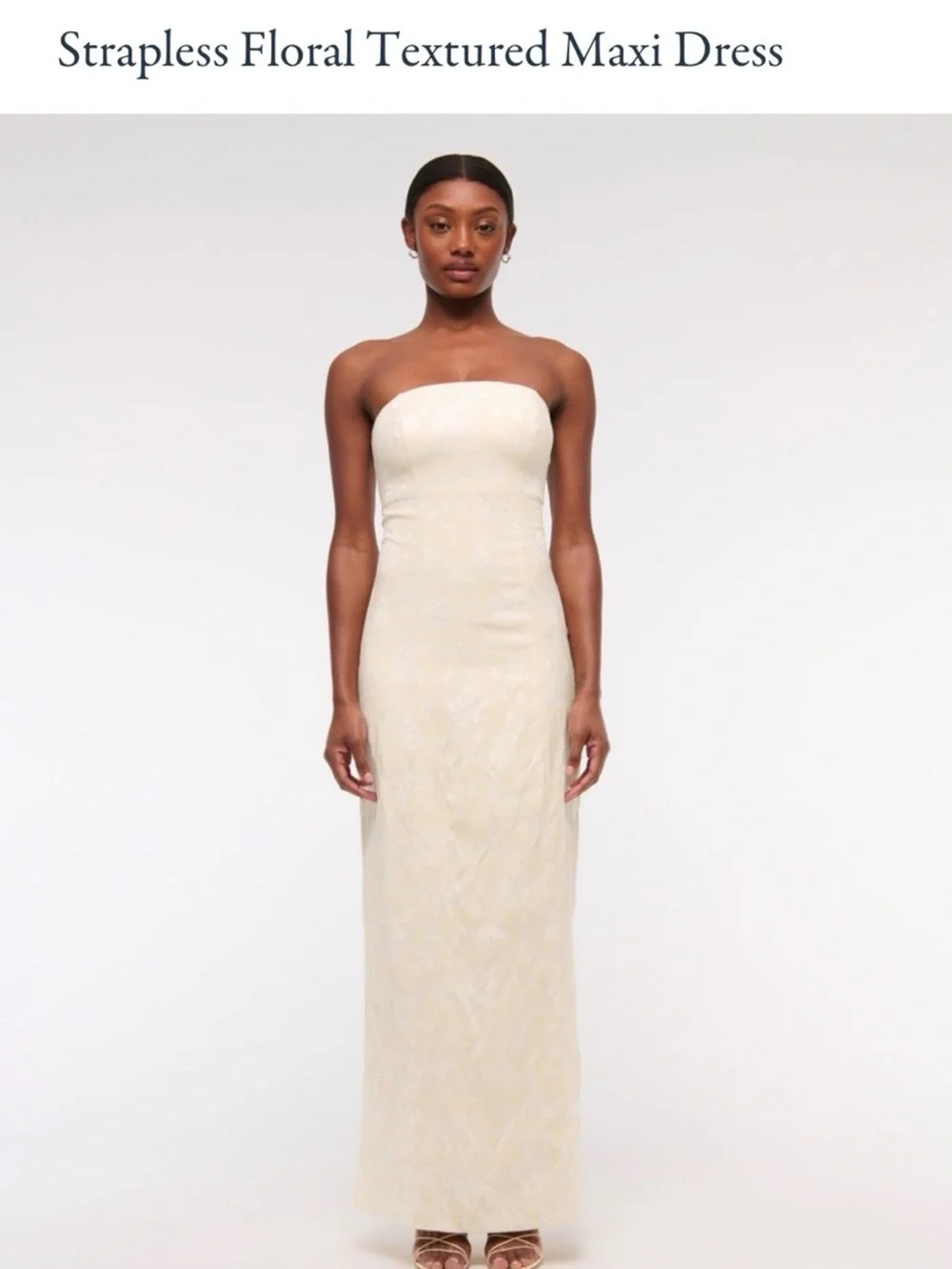 Abercrombie & Fitch Cream Lace Midi Dress with Spaghetti Straps